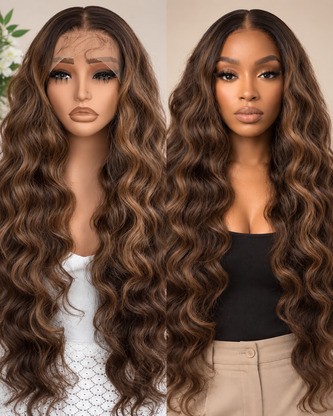 Ombre Middle Part Wig